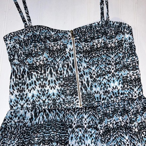 Guess Women's Sweetheart Zip Printed Chiffon Dress size 10 D3 - Picture 2 of 4